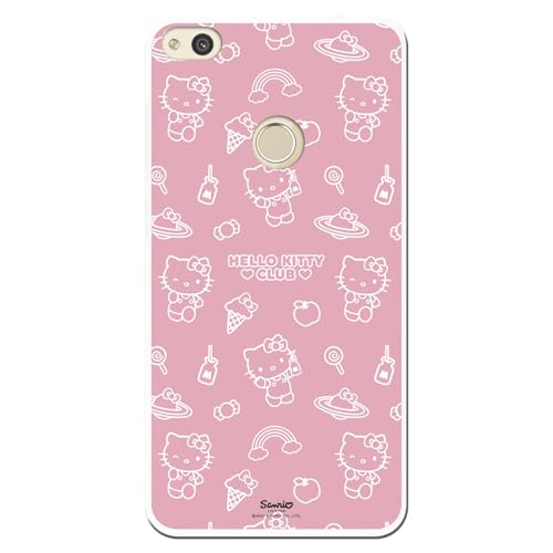 Personalaizer Siliona - Custodia flessibile trasparente per Huawei P8 Lite 2017 con motivo Hello Kitty motivo su rosa - Cover in TPU compatibile con Huawei P8 Lite 2017
