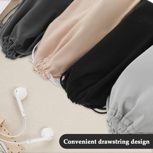 Image of Teaaha 4PCS Microfiber Sunglasses Bag Glasses Pouch, Portable Sunglass Case Soft Drawstring Eyeglasses Sleeve Storage Bag for Phone, Eyeglass Case