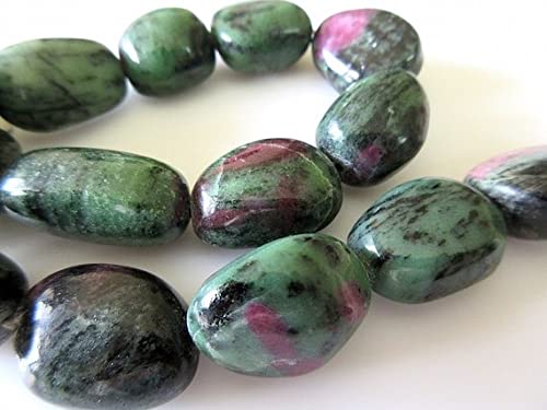 Perles de zoïsite à rubis naturel LKBEADS de 18mm à 27mm pour fabrication de bijoux en pierre