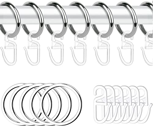 Eagles Gardinenringe, 3,8 Cm Innendurchmesser, 50 Stück, Metall, Schwarz, Für Stangen Bis 35 Mm