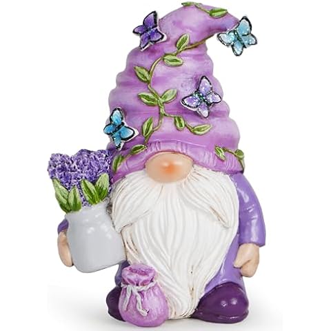 Hodao Lavender Dream Gnome - Purple Fragrance Wonderland Journey Spring Swedish Tomte Elf Dwarf Figurines Summer Gnome Indoor Home Decor Gift (Lavender Gnome 1) Cover