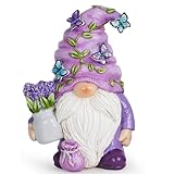 Hodao Lavender Dream Gnome - Purple Fragrance Wonderland Journey Spring Swedish Tomte Elf Dwarf Figurines Summer Gnome Indoor Home Decor Gift (Lavender Gnome 1)