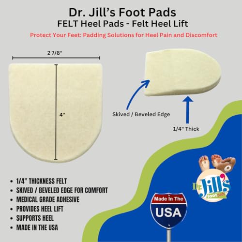 Image of Dr. Jill's Foot Pads, Latex Free, YJ64-6063, Heel Pad Skived 1 /4 inch Felt (8 Pack)