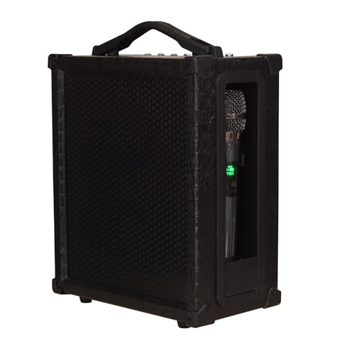 kh Professional Cube 40 W Karaoke Portable PA System with Bluetooth FM USB and Remote, Rechargeable, 1 Wireless Microphone Portable PA Amplifier 8" Speaker, 3 Mic Input,Sound System