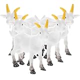 Yardwe 5Pcs Goat Model Ornaments Set Realistic Farm Animal Figurines PVC Miniature Scene Decor for DIY Garden and Home Display