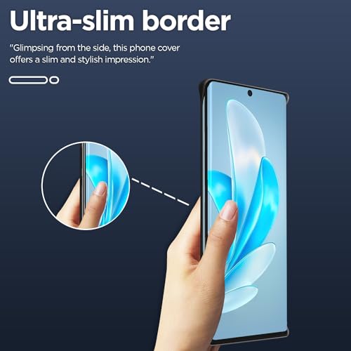 Image of Amazon Basics TPU+PC Cover for Vivo V29 Pro 5G, Vivo V29 5G |Hybrid Frameless|Full Camera Protection|Raised Edges|Frosted Matte Translucent Bumper Case(Black)