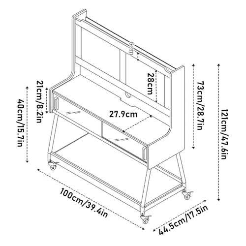 Soporte móvil para TV de 40-65 pulgadas con ruedas y estantes miniatura 2
