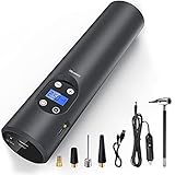 Einfach zu bedienen: Eingebauter LCD-Bildschirm und smart chip, sie können den aktuellen reifendruck schnell überprüfen und den aufpumpvorgang in 4 optionalen einheiten (Psi, Bar, Kpa, Kg/cm²) klar verfolgen. Es stoppt automatisch, sobald der voreingestellte wert erreicht ist.