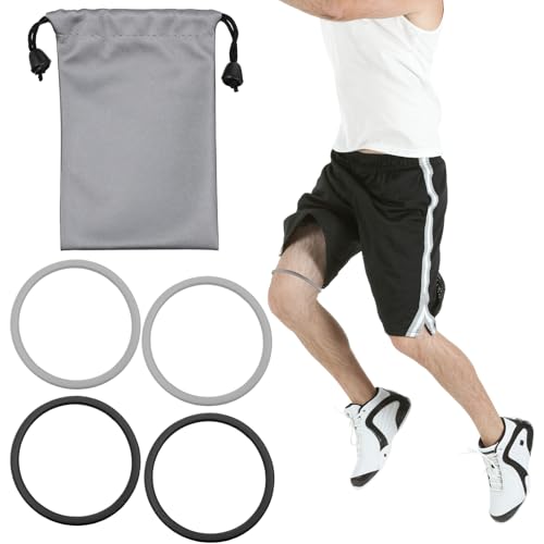 Qianyu 4 PCS Patellar Tendon Support Strap Silicone Knee Bands Flexible Patella Stabilizer Knee Brace Support with Storage Bag for Running Basketball Tennis Soccer Volleyball Hiking Jumper