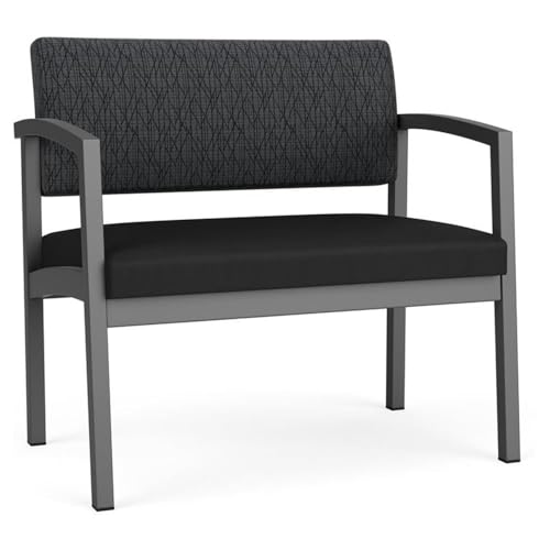Lenox Steel Reception Bariatric Chair/Charcoal Steel/Dark Gray/Black