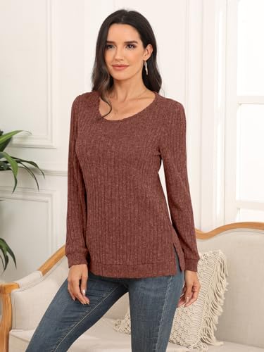 Yincro Women's Lightweight Sweaters Long Sleeve Fall Casual Crewneck Tunic Tops2