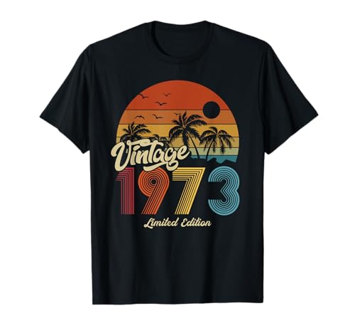 1973 Vintage Vintage Cumpleaños Retro Hombre Mujer Regalo Camiseta