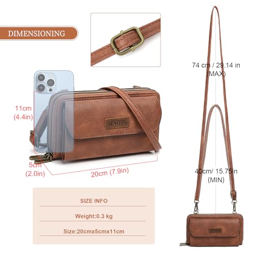 Image of SENDEFN Small Crossbody Phone Purses for Women Vegan Leather Crossbody Bags Shoulder Handbags | Small