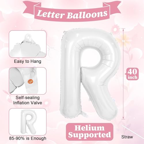 Image of 40 Inch White BRIDE Letter Balloons, Bride to Be Bridal Shower Decorations
