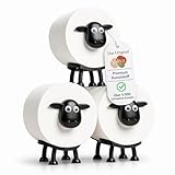 WC Rollenhalter Schaf Lustiger Toilettenpapierhalter für Bad & Gäste WC Klopapierhalter Ständer Schwarz für ALLE Rollengrößen Deko WC Rollenhalter