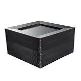 NZVCN 100 PCS Black Plastic Dinner Plates, 9.5' Square Heavy-Duty Disposable Plates Dessert Plates Serving Dishes for Wedding, Party, Easter, Christmas