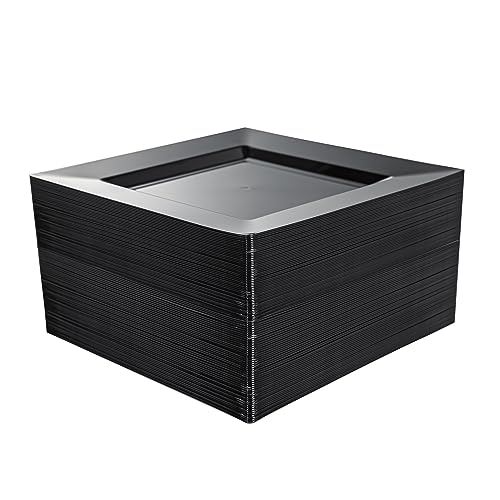 NZVCN 100 PCS Black Dinner Plates 9.5 Inch
