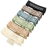 6 Pack Extra Large Hair Claw Clips for Women, 5 Inch Big Rectangular Claw Clip for Long Thick Hair,