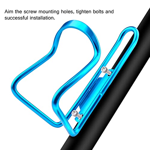 Image of FiveBox Bike Water Bottle Holder, 1Pack Lightweight Aluminum Alloy Cycling Bicycle Water Bottle Cage Holder Bracket for Outdoor Activities (Blue), Bike Accessories