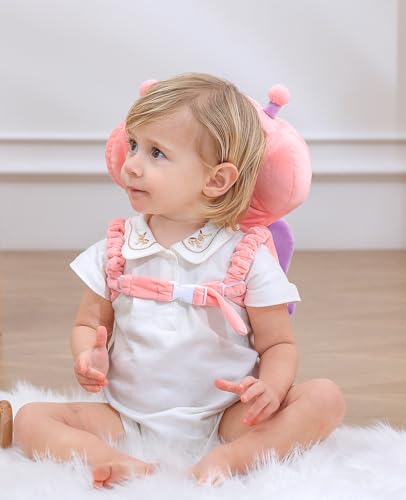 JunNeng Baby Walker 3-Sided Head Protector Backpack Wear, Toddler Head Protection Safety Pad, Pink Butterfly