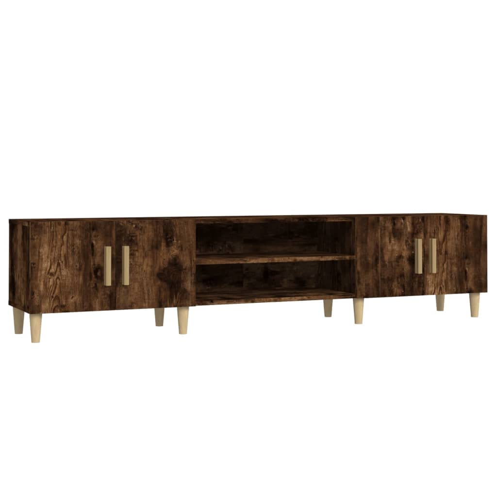 Vidaxl Smoked Oak Tv Cabinet, Tv Stand For Living Room Bedroom, Tv Unit With Door, Hifi Cabinet Sideboard Cupboard, Modern Style, Engineered Wood