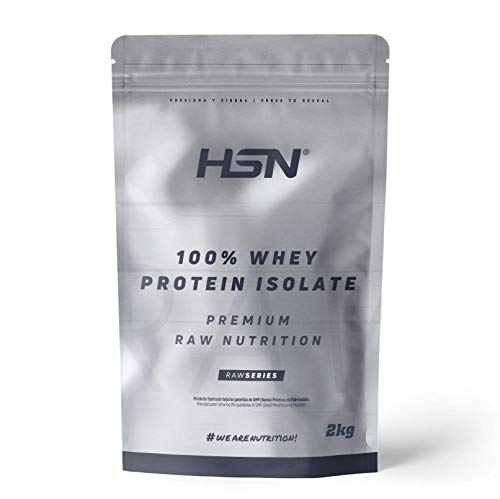 Proteína Aislada de Suero HSN | Sin Sabor 2 Kg = 67 Tomas por Envase 100% Whey Protein Isolate | ALTO en Proteínas, EAAs, BCAAs y Glutamina | No-GMO, Vegetariano, Sin Gluten ni Soja
