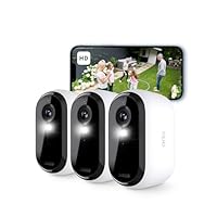 Arlo Essential HD Telecamera WiFi Esterno Senza Fili, Telecamera WiFi Interno, Sirena Allarme Casa,...