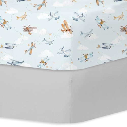 Image of Little Grape Land Crib Sheets for Boys and Girls, 2pk Baby Crib Fitted Sheet for Standard Size Crib and Toddler Mattress, Super Soft Baby Sheet