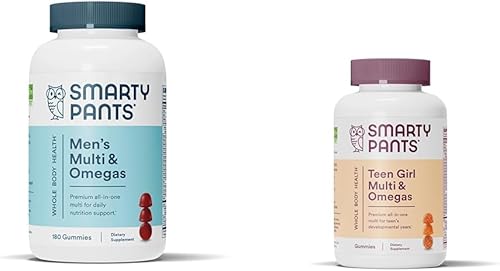 SmartyPants Multivitamínico para hombres y adolescentes gomitas multivitamínicas aceite de pescado Omega 3 (EPADHA)