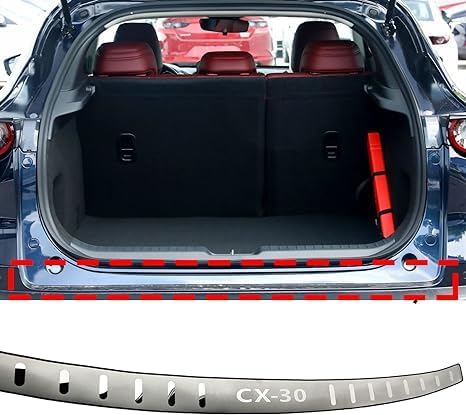 Rear Bumper Protector, for Mazda CX-30 2020-2023 Accessories, Auto Parts Tailgate Back Trunk Door Sill Cover Scuff Plate Strip Guard Protection