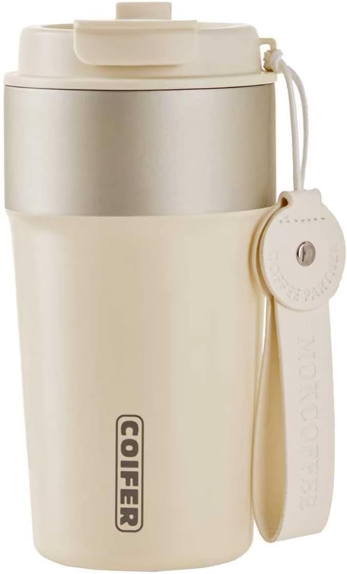 Travel Coffee Mug Insulated Tumbler, White