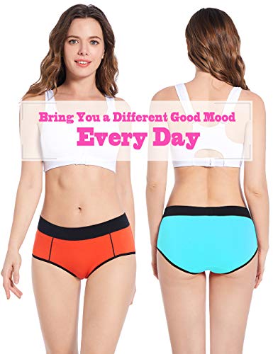 Image of Molasus Women's Soft Cotton Briefs Ladies Mid-High Waisted Full Coverage Panties (Regular & Plus Size)