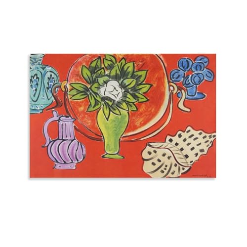 アンリ・マティス(マグノリアのある静物)ポスター 印刷 ポスター キャンバス ウォールアート 画像 絵画 現代 芸術 壁の絵 け ソファの背景絵画24x36inch(60x90cm)