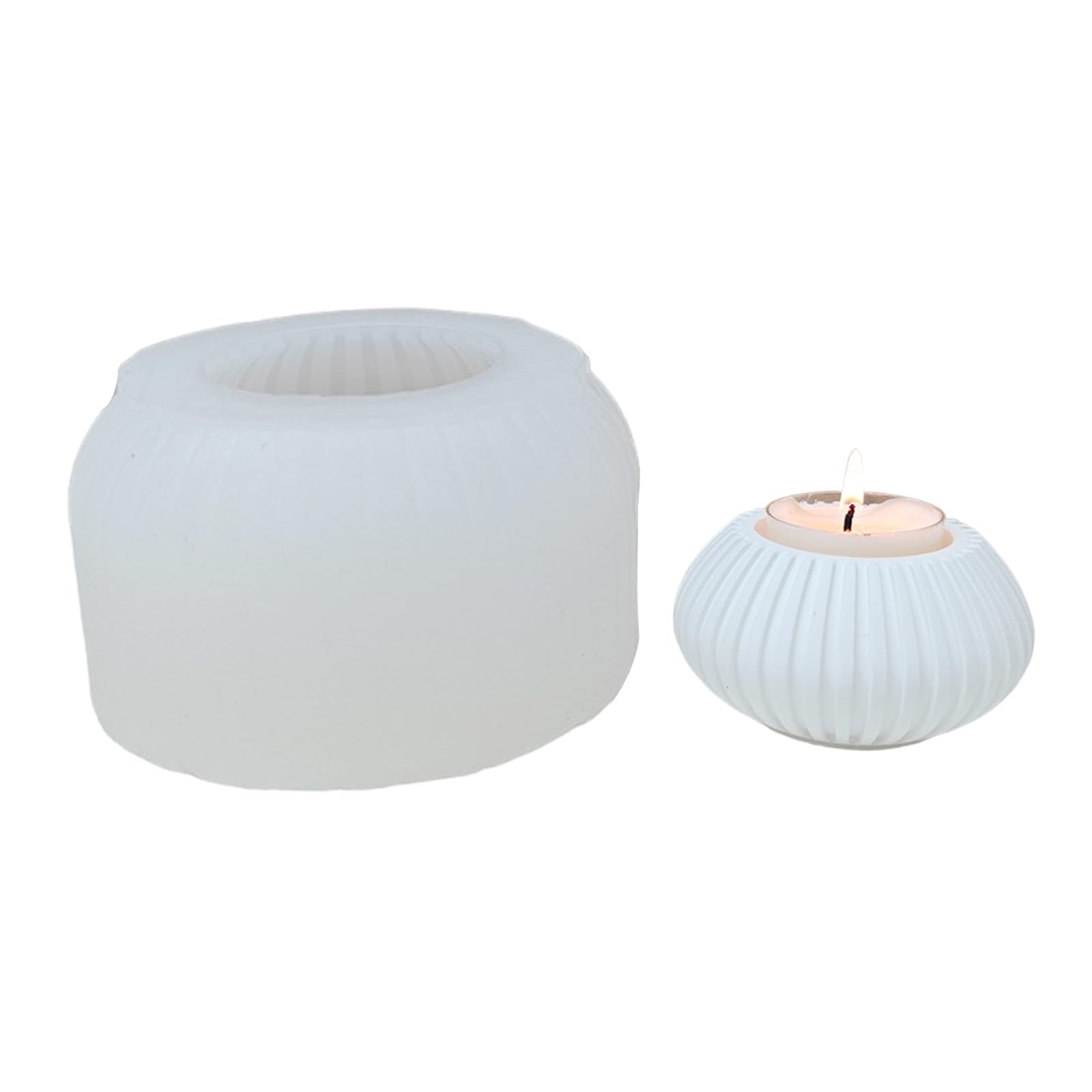 Buxuaaaa Silicone Vase Molds Silicone Tealight Holder Molds Striped Candlestick for Tealight Holder Decoration Home Decorations
