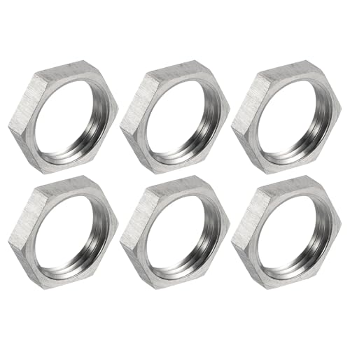 sourcing map Dado di bloccaggio esagonale per raccordi per tubi in ghisa, in acciaio inossidabile 304, filettatura femmina NPT 1/2, per impianti idraulici fissi, scopa ad acqua e pulitore del telaio