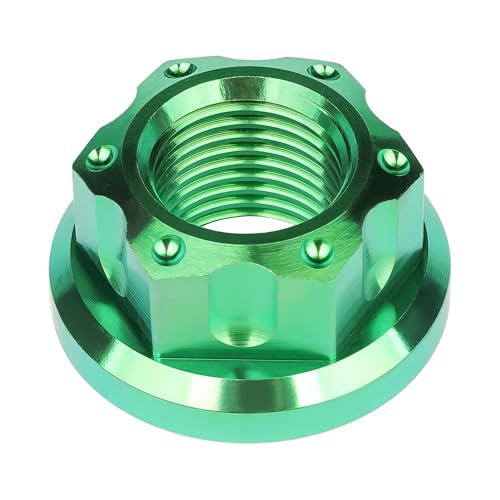 Image of Titanium M6 M8 M10 M12 M14 M16 Flange Bolt Nut Bicycle Motorcycle Rear Axle Car Modification Accessories Pack of 6 (M14 Pitch 1.5mm, Green)