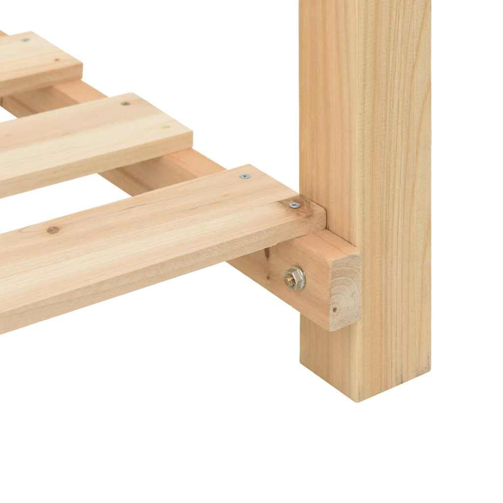 Jardinera de madera con práctica superficie de almacenamiento, jardinera para jardín y terraza, jardinera estable de madera maciza, para exteriores, color beige, 115 x 59 x 76,5 cm