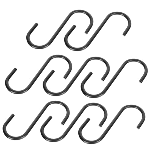 DECHOUS 8個 黒色重厚字型フック 高耐久鉄製掛け鉤 キッチン 浴室 ガーデン用吊り下げ収納 吊り鉤 ポットフック 多用途室内外対応