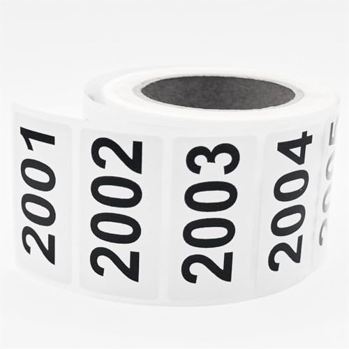Consecutive Number Labels 1-1000, 1.57X0.787 Inches, Black Print on White, Roll Format (2001~3000)
