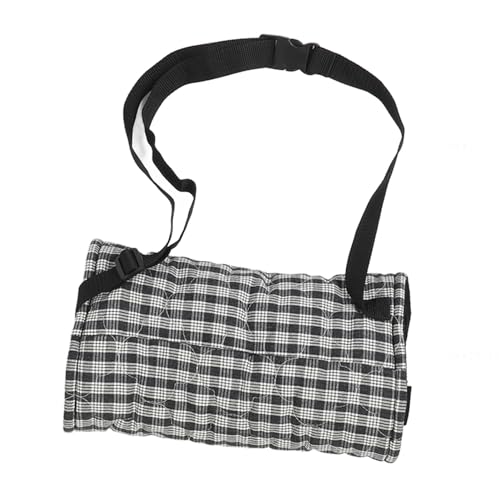 Multifunctional Hand Warmer Pouch, Adjustable Strap Hand Muffs, Windproof, Soft Comfortable Fabric, Cell Phone Storage, for Outdoor Activities Like Snow Skiing and Hiki (Black and White)