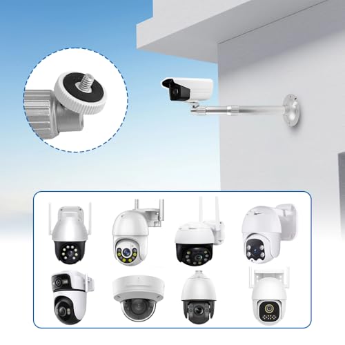 Minxulan Verstellbarer 20-40cm Halterungen für Mini Beamer, Digitalkamera, Camcorder, 360° Drehbar,Universal 1/4 Gewinde, Beamer Halterung Decke oder Wandhalterung, Metall Projektorhalterung(Silber)