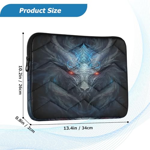 Funda para laptop 13-14 pulgadas negra con diseño de dragón miniatura 3