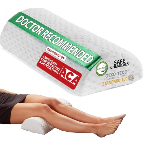 ComfiLife Knee Pillow for Back Sleeping – 100% Memory Foam Bolster Pillow for Legs – Under Knee...