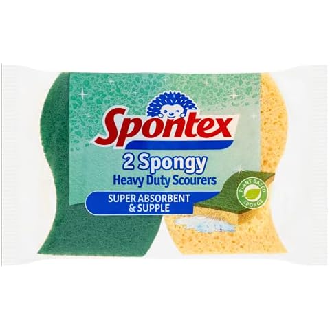 Spontex Heavy Duty Super Absorbent Scourers, pack of 2 Cover