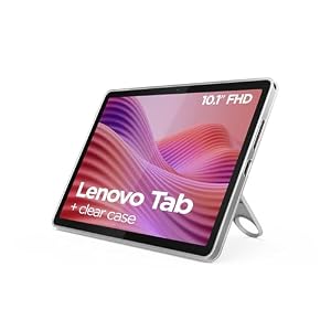Lenovo Tab Tablet, 25, 6 cm (10, 1 Zoll), 4G LTE WUXGA (MediaTek Helio G85, 4 GB RAM, 64 GB, 60 Hz, Wi-Fi 5, Bluetooth 5.3, Android 14), Mondgrau, inklusive transparenter Hülle