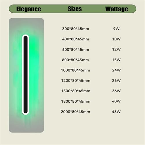 Applique murale RGB dimmable noire de 30cm avec télécommande