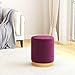 SKM Tabouret de Rangement Rond Violet Velours