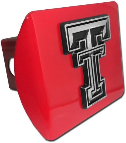 Texas Tech Raiders Red TT Emblem NCAA Trailer Hitch Cover Fits 2 Inch Auto Car Truck Receiver