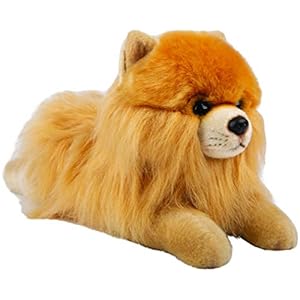 Suki Gifts 12144 Liggende Pomeranian Dwergspitz hond knuffeldier, meerkleurig