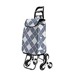 Ergonómico Carro de la Compra Carrito De Compras Plegable 6 Ruedas para Subir Escaleras, Bolsa Desmontable 35 L, Grande para Viajes, Picnic Y Acampada Carrito del Mercado(B)